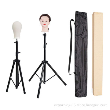 Wholesale Adjustable Mannequin Head Wig Stand Tripod Professional Hair Salon Canvas Head Tripod Stand Mannequin Head Tripod